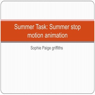 Sophie   stop motion animation
