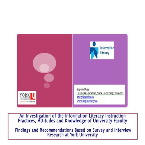 An investigation of the information literacy instruction practices, attitudes...