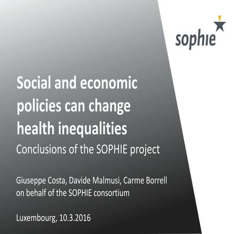 Social and economic policies can change health inequalities 