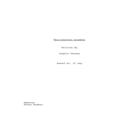 Sophie Thomas First Draft