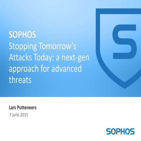 SOPHOS presentation used during the SWITCHPOINT NV/SA Quarterly Experience Da...