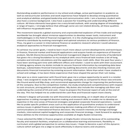 Statement of purpose letter