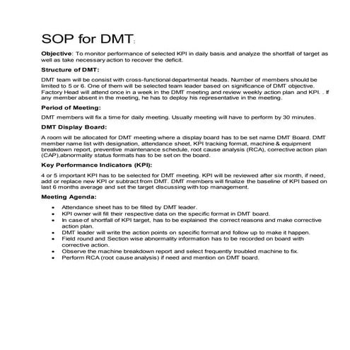 Sop of dmt