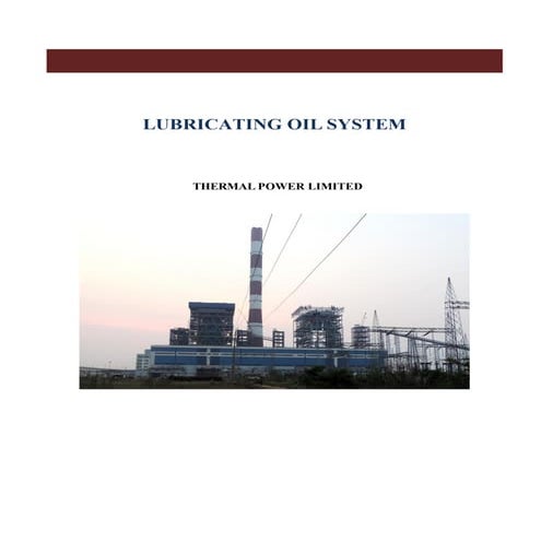 Sop of turbine lubrication oil system