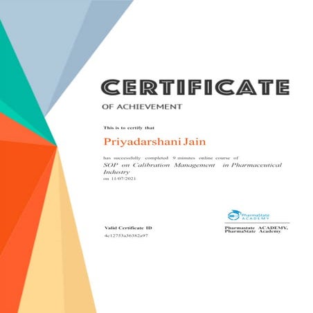 SOP on Calibration management in Pharmaceutical Industry