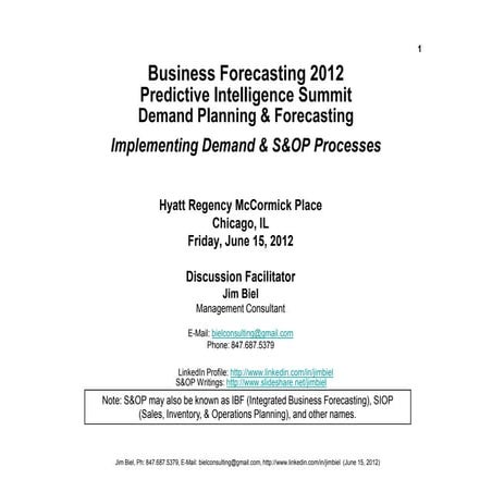 S&OP Overview Implementation Approach Biel 06-15-12