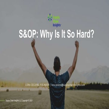 Why is Sales and Operations Planning So Hard?