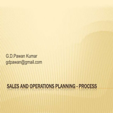 Sales & Operations Planning