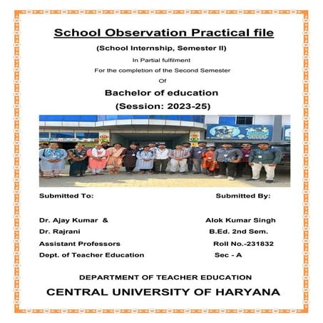 School observation Report practical file