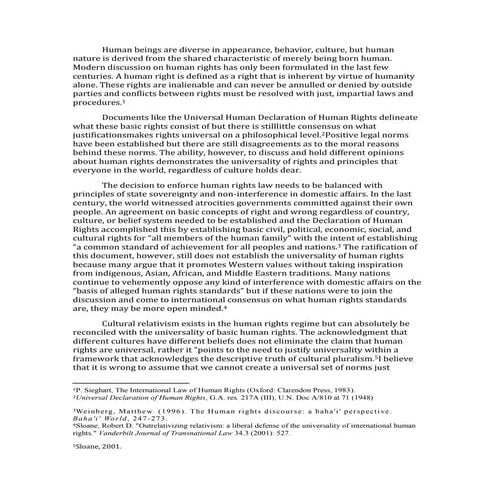 Soraya Ghebleh -  Essay on Human rights and Cultural Relativism