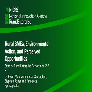 Rural SMEs, environmental action, and perceived opportunities - Kevin Mole