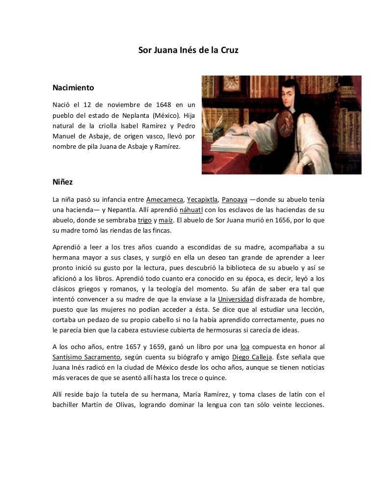 Sor Juana Inés De La Cruz Niñez Y Adolescencia