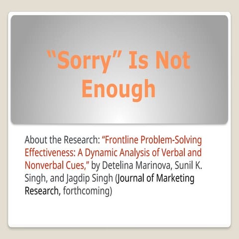 Sorry is not enough presentation slides. | PPTX