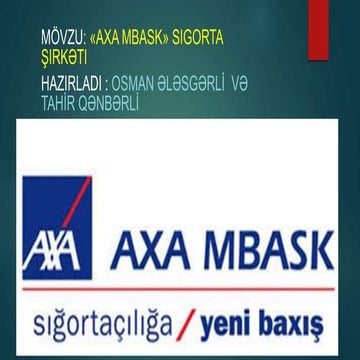 Sığorta işi slayd | PPTX