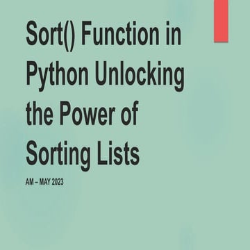 Sort() Function in Python.pptx