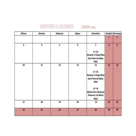 Sortides i colònies juny 2019