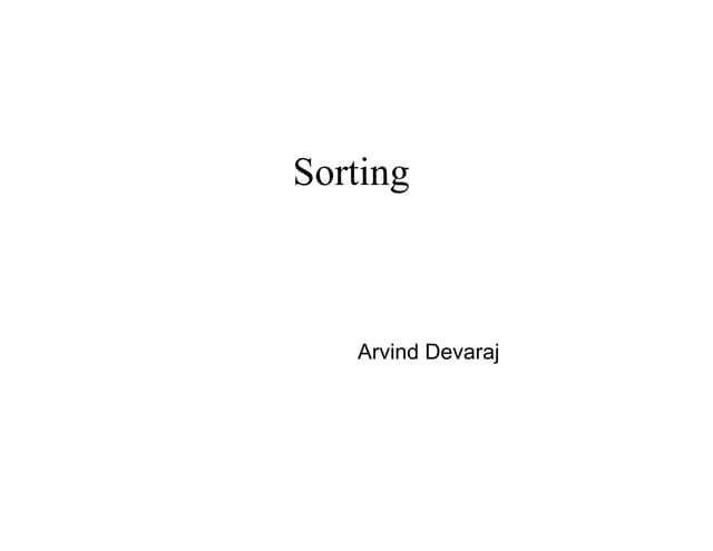  Sorting (introduction)