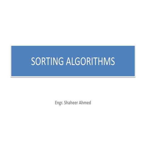 Sorting Technique | PPT