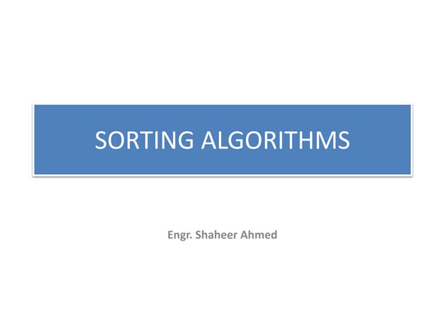 Sorting Technique | PPT