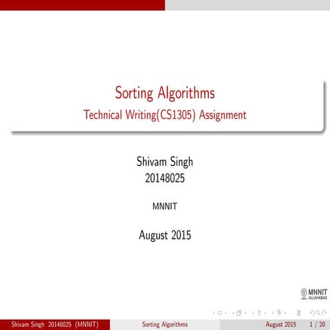 Sorting Algorithms | PPT