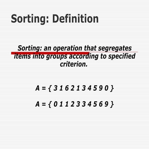 Sorting | PPT | Programming Languages | Computing
