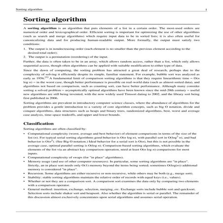 Sorting algorithm | PDF