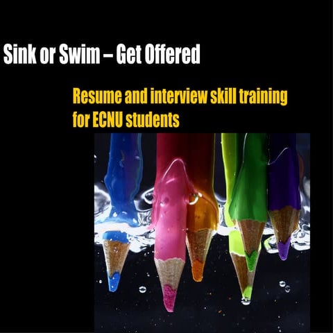 Sos Get Offered-Resume & Interview skill training for ECNU students