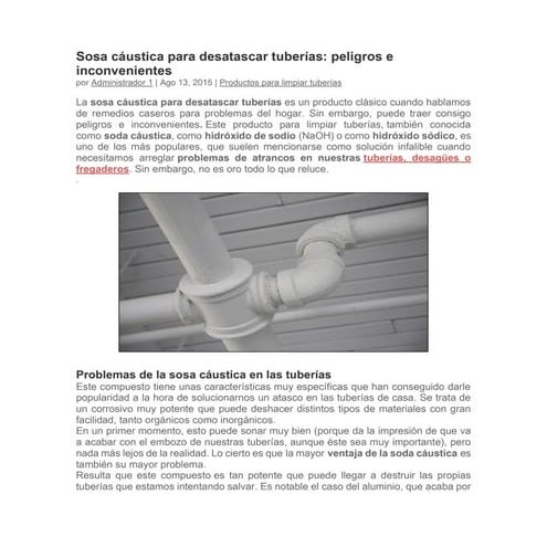 Cómo Utilizar La Sosa Cáustica Para Desatascar – ADMFZ