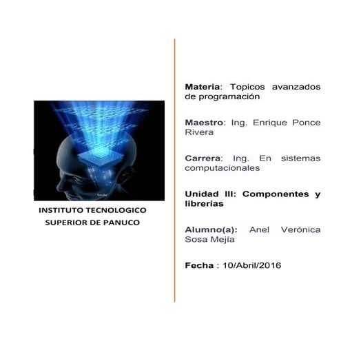 investigacion unidad tres componentes y librerias