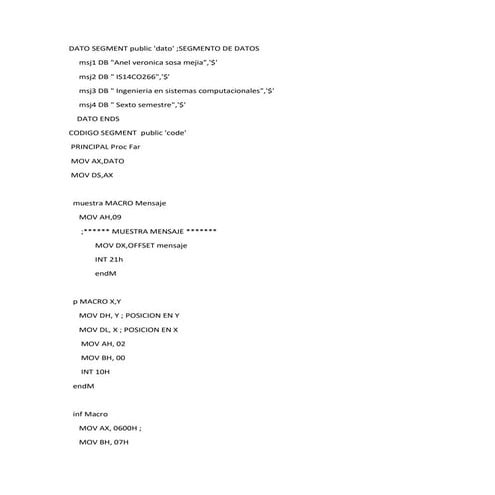Codigo ensamblador 
