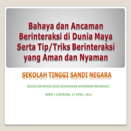 Sosdarkam SMKN 1 cibinong 13 April 2016