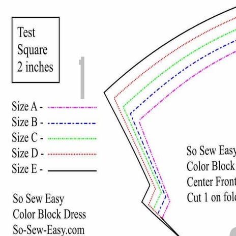 So sew easy color block dress - pattern pieces | PDF