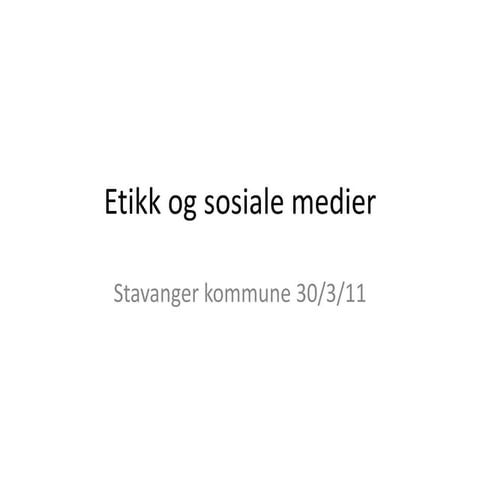 Sosiale medier og etikk