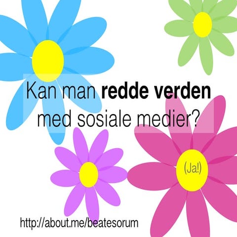 Sosiale medier og biomangfold, sabima 2013