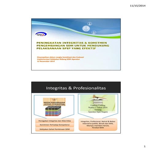 Sosialisasi peningkatan integritas batam 12 nov 1