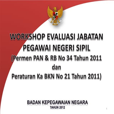 Sosialisasi Perka BKN No. 21 Tahun 2011 (Evaluasi jabatan).pptx