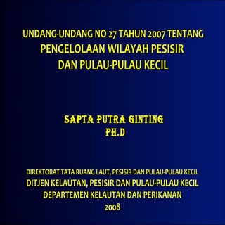Sosialisasi uu 27 / 2007 TENTANGPE...