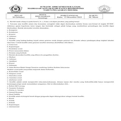 sosiologi kls XI UAS sosiologi kls XI UAS sosiologi kls XI UAS sosiologi kls ...