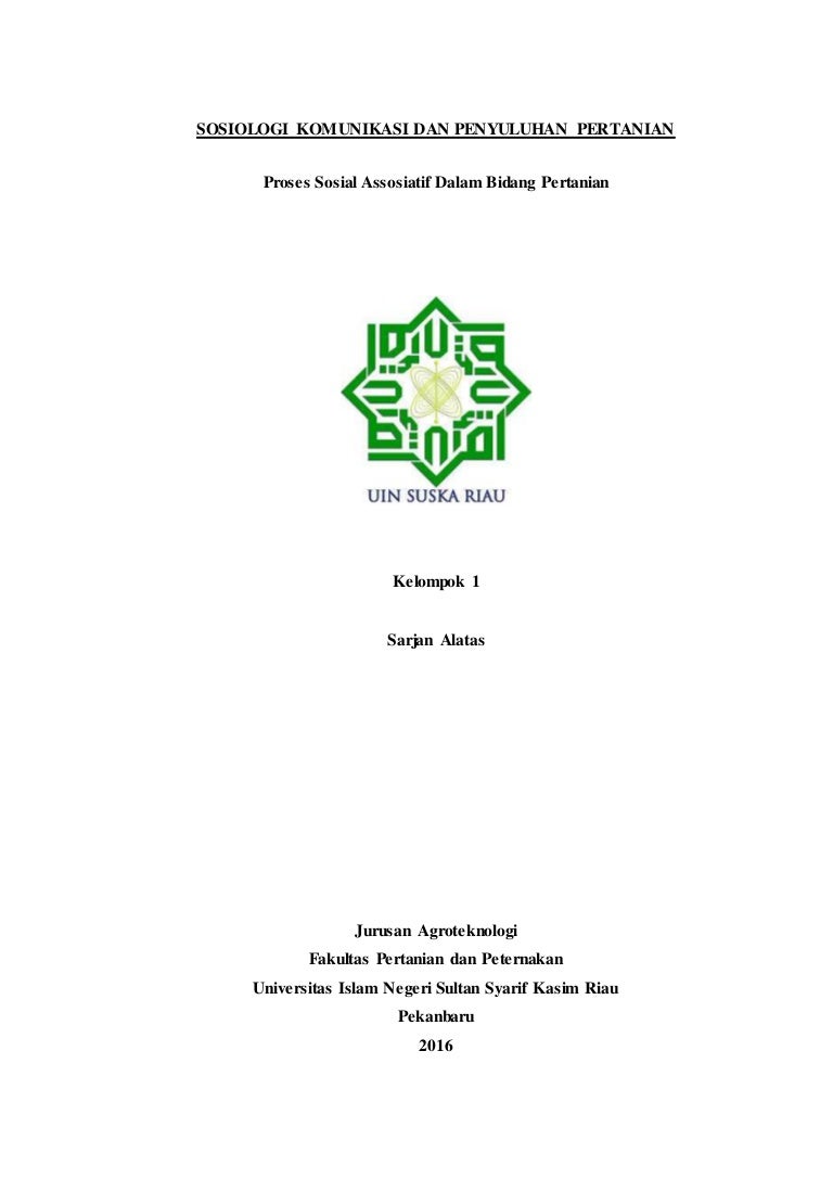 Sosiologi Komunikasi Dan Penyuluhan Pertanian