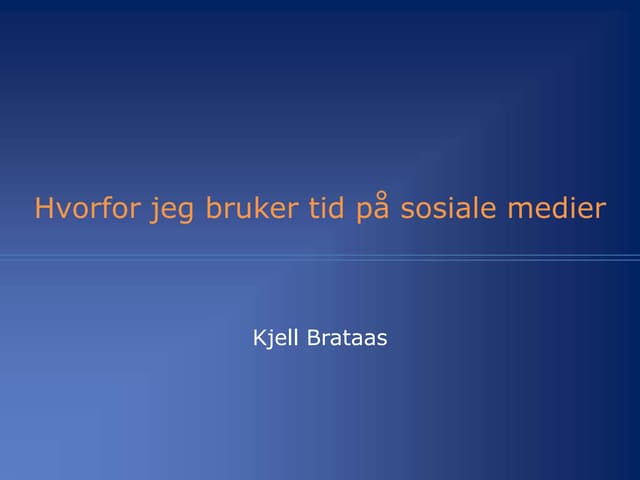 Sosiale medier i departementene