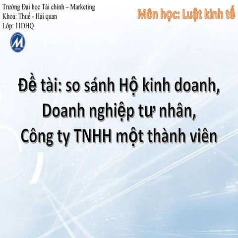 So sánh công ty tnhh và dntn | PPTX
