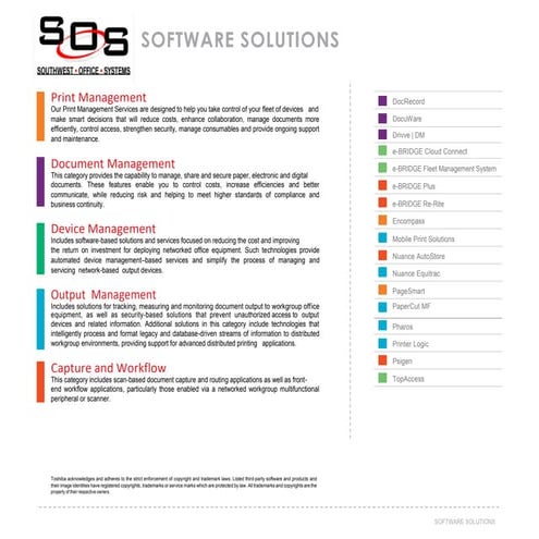 Southwest Office Systems workflow and office software solutions