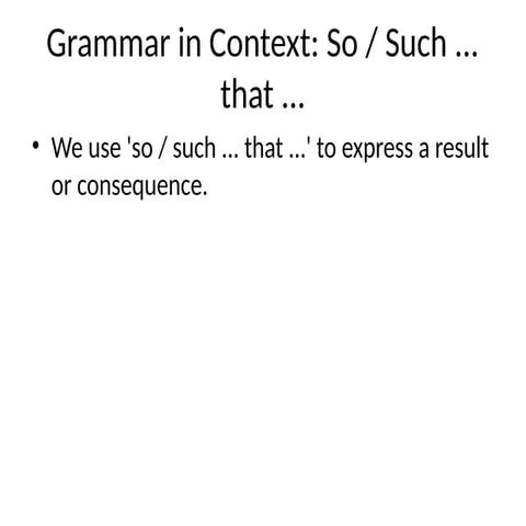 So That / Such That | PPT