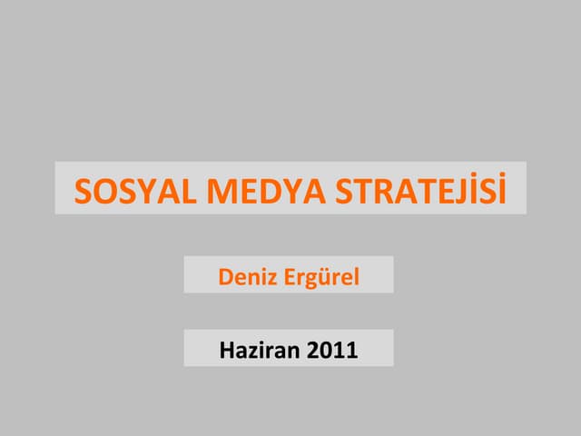 Sosyal Medya Stratejisi