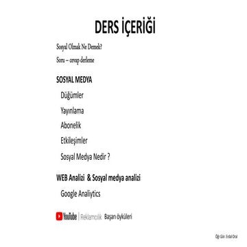 Sosyal medya & web analiz