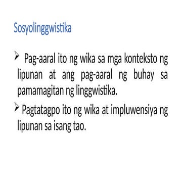 Sosyolinggwistika Filipino Wika Kultura pptx