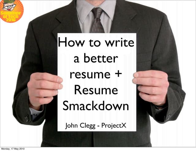 Summer of Tech Resume Bootcamp 2010  