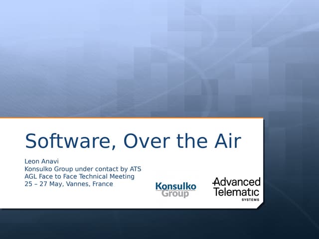 Software, Over the Air (SOTA) for Automotive Grade Linux (AGL)