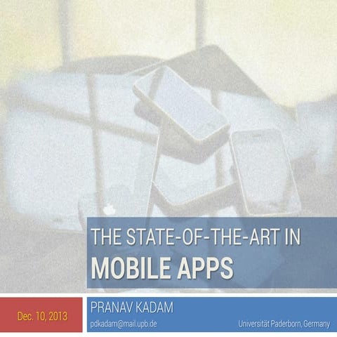 The state-of-the-art in Mobile apps