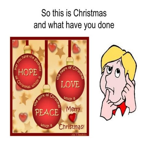 So this is christmas